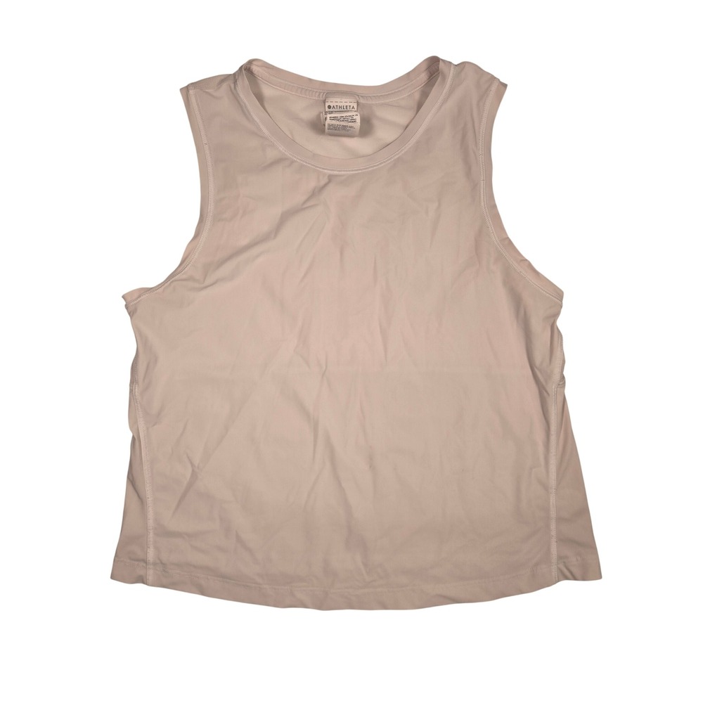 Athleta Muscle Tank Top Womens XS White Good Mesh Back Sleeveless Activewear